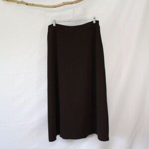 George Long Modest A-line Brown Skirt Size 13/14 Lined Full Midi No Pockets